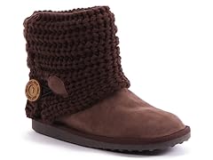 MUK LUKS ® Patti Cable Cuff Bootie, Brown