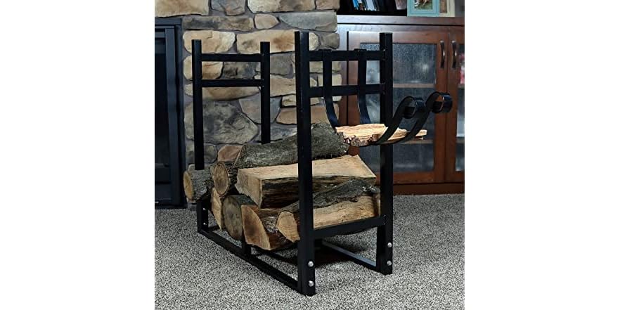 Firewood Rack with Kindling Holder