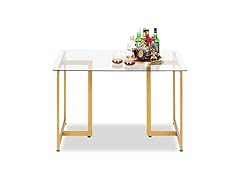 FurnitureR Tempered Glass Dining 47" Dinner Table
