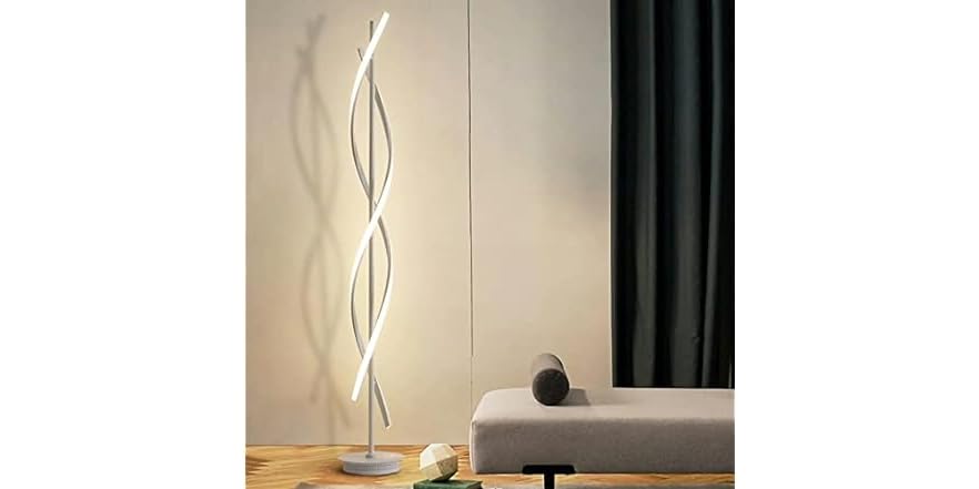 IYUNXI LED Modern Spiral Floor Lamp with Remote Control 30W Dimmable