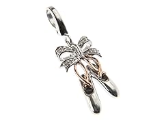 14Kt Gold, SS, Diamond Ballet Shoe Charm