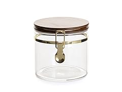 Smart Design Glass & Acacia Canister