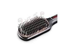 MEGAWISE Pro Ceramic Ionic Hair Straightener Brush for Home Salon