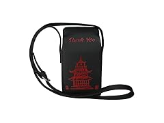 Ondeam Tower Print Crossbody Shoulder Bag Pu Chinese Takeout Box Totes Purse for Women(Black)