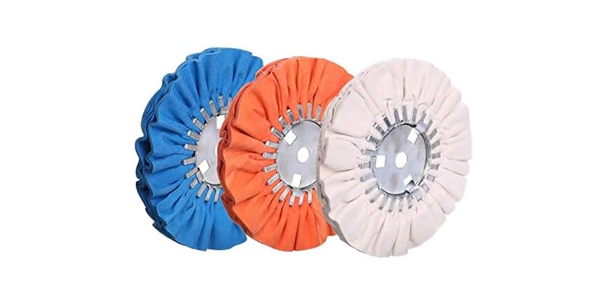 thumbnail image 2 of 8" Blue Mill Treated Airway Buffing Wheel – 3" Center Plate, 5/8" Arbor Hole 2 of 6