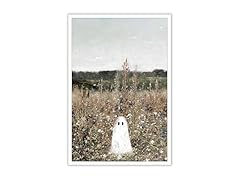 Cute Ghost On A Flower Meadow Wall Art