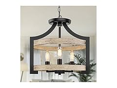 BesLowe 3-Light Farmhouse Chandelier, 14.5” Pendant
