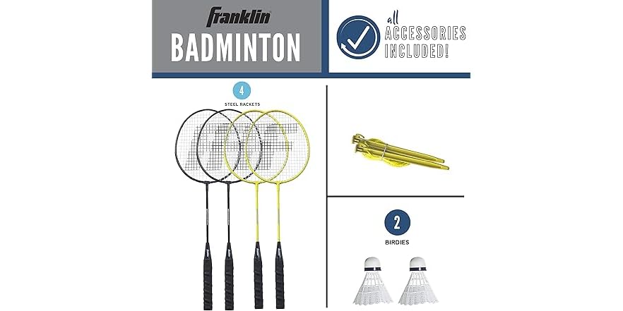 Franklin Sports Badminton Set – Fun for All Ages - Image 2
