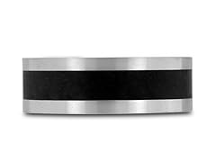 8 MM Brushed Finish Men's Titanium Carbide  With Carbon Fiber Inlay