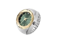 Jessica Simpson Silver Ring Watch Gold Bezel