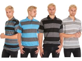 Men's Performance Striped Polos 5-Pack