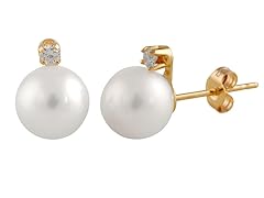Freshwater Pearl & Diamond Studs