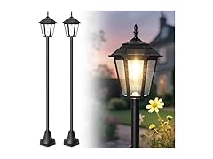 Metal Solar Lamp Post Light 2 Pack