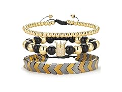 Dazylleco Mens Beaded Bracelets 3pc