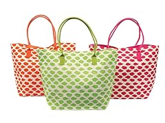 Brushstroke Dot Woven Paper Tote S/3