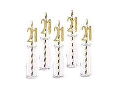 MAGJUCHE 21st Birthday Paper Straw Decor