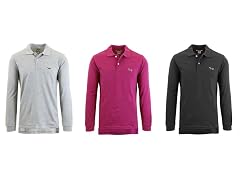 Men's Long Sleeve Polo Shirt 3-Pack