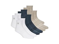 Hurley Men's 12-Pairs Quarter Crew Socks