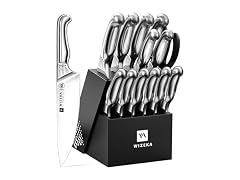 WIZEKA Kitchen Knife Set with Block