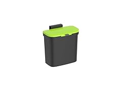 Delletir Wall Mounted Sliding Lid Trash Can (Black, 4L)