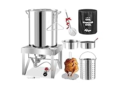 30QT Turkey Fryer Kit | Stainless Steel | Cover