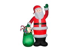Gemmy Christmas Inflatable Luxe Santa w/ Toy Bag, 9 ft