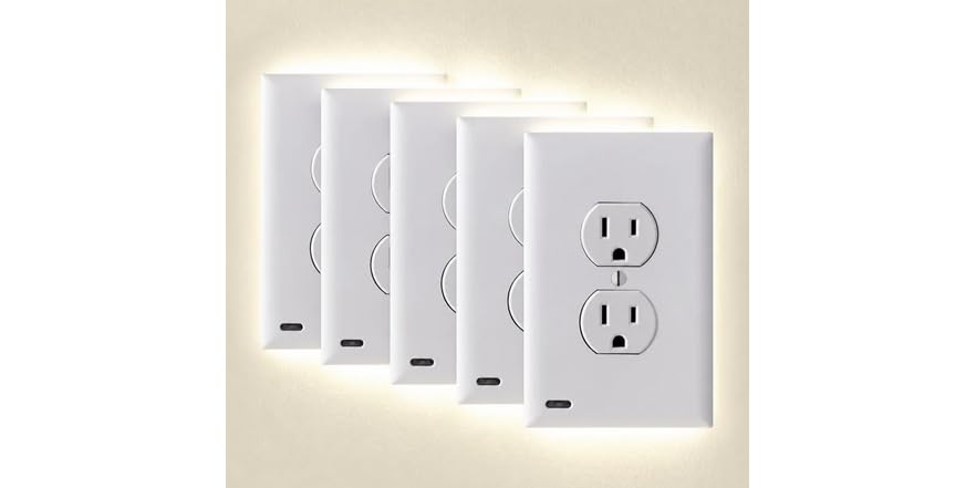 Hakol 5-Pack Outlet Cover with Built-in LED just $14.99 at Woot
