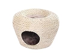 Cupola Woven Water Hyacinth Cat House with Lounge