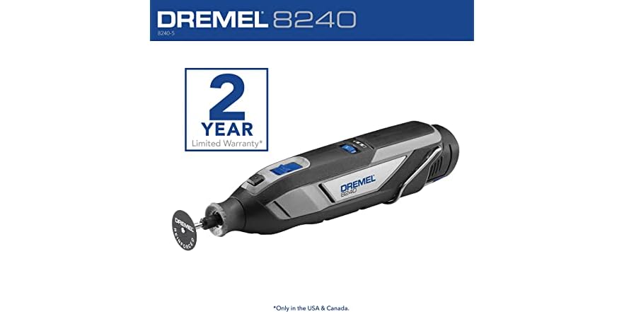 Dremel 8240 12V Cordless Rotary Tool Kit - Variable Speed (5,000-35,000 RPM) With Battery, Charger, Bag & Accessories