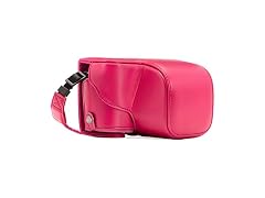 MegaGear Ever Ready Leather Camera Case and Strap (Hot Pink)