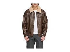 Levis Mens Faux Leather Bomber w/ Collar