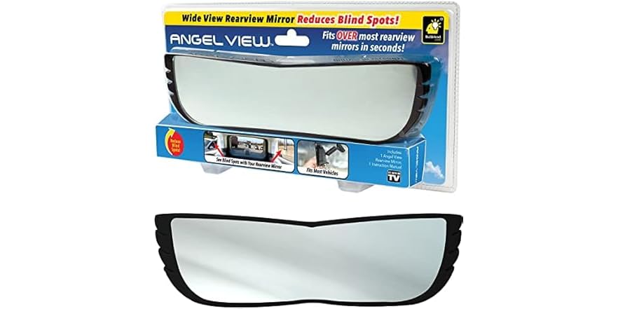 Angel View Wide-Angle Rearview Mirror for $7 + free shipping w/ Prime