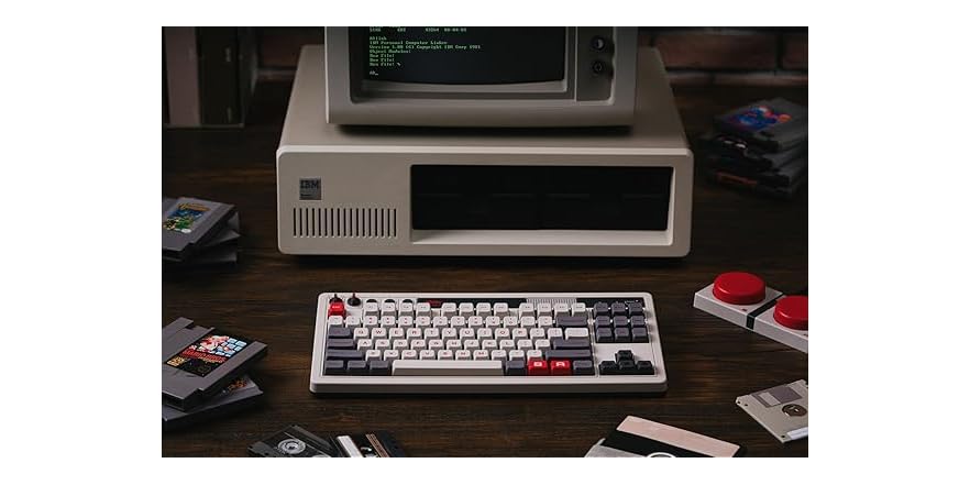 8Bitdo Retro Mechanical Keyboard, Wireless or Wired, Hot Swappable Keys
