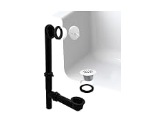 Westbrass 14in Tub Waste Overflow White