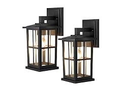 2-Pack Outdoor Wall Light Fixtures, Exterior Porch Lights, Black