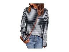Women’s Striped Knit Pullover Sweater