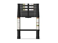 SPIEEK Telescoping Ladder for RV & Attic, 10.5FT Aluminum Extension Ladder with Dual Locking Mechanism, Max Load 330lbs, Compact Foldable Ladder for Roof, Home, Travel Trailer & Multi-Surface Use (Open Box)