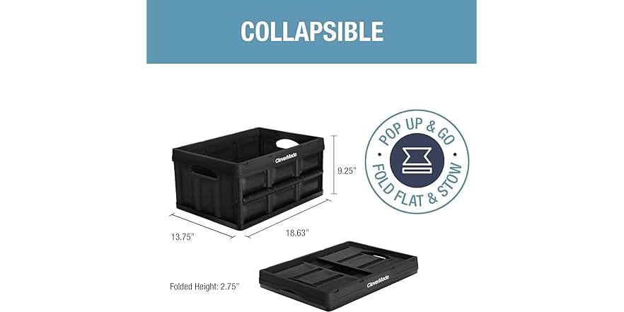 CleverMade Collapsible Storage Bins- Obsidian 3 Pk 32L