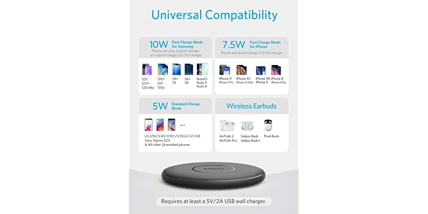 Anker B08J48CPMJ Anker 313 Wireless Charger (Pad) (Open Box)