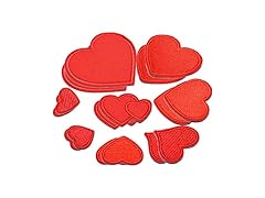Ximkee 16pcs Red Heart Embroidery Iron On Patch