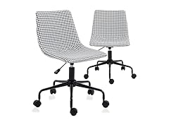 Armless Office Desk Chair in Vinyl Print