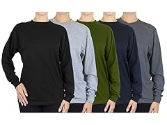 (3 or 6Pk) Womens L/S Loose Fit Solid Shirt