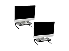 Mind Reader Monitor Stand, Ventilated Laptop Rise, 2PK