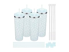 BJPKPK 4 Pack 30oz Insulated Tumbler with Lid & Straw
