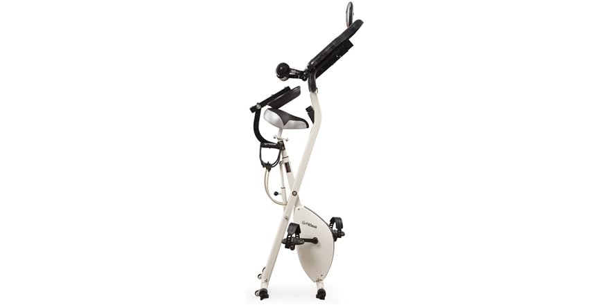 fitdesk 3.0 desk exercise bike with massage bar white