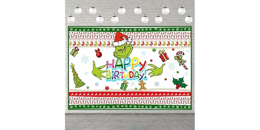 Grinch Happy Birthday Banner