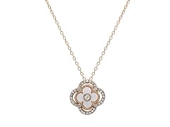 Full CZ Halo Clover - Mother of Pearl