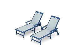 LUE BONA Set of 2 Dark Blue Lounge Chairs