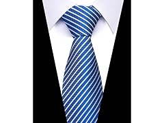 Formal Men’s Necktie - Ice Blue Lines