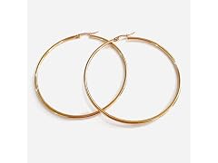 14k Rose Gold Plated Large Hoop Earring